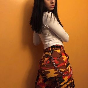 🧡🖤 ZUMIEZ CAMO PANTS ORANGE 🧡🖤